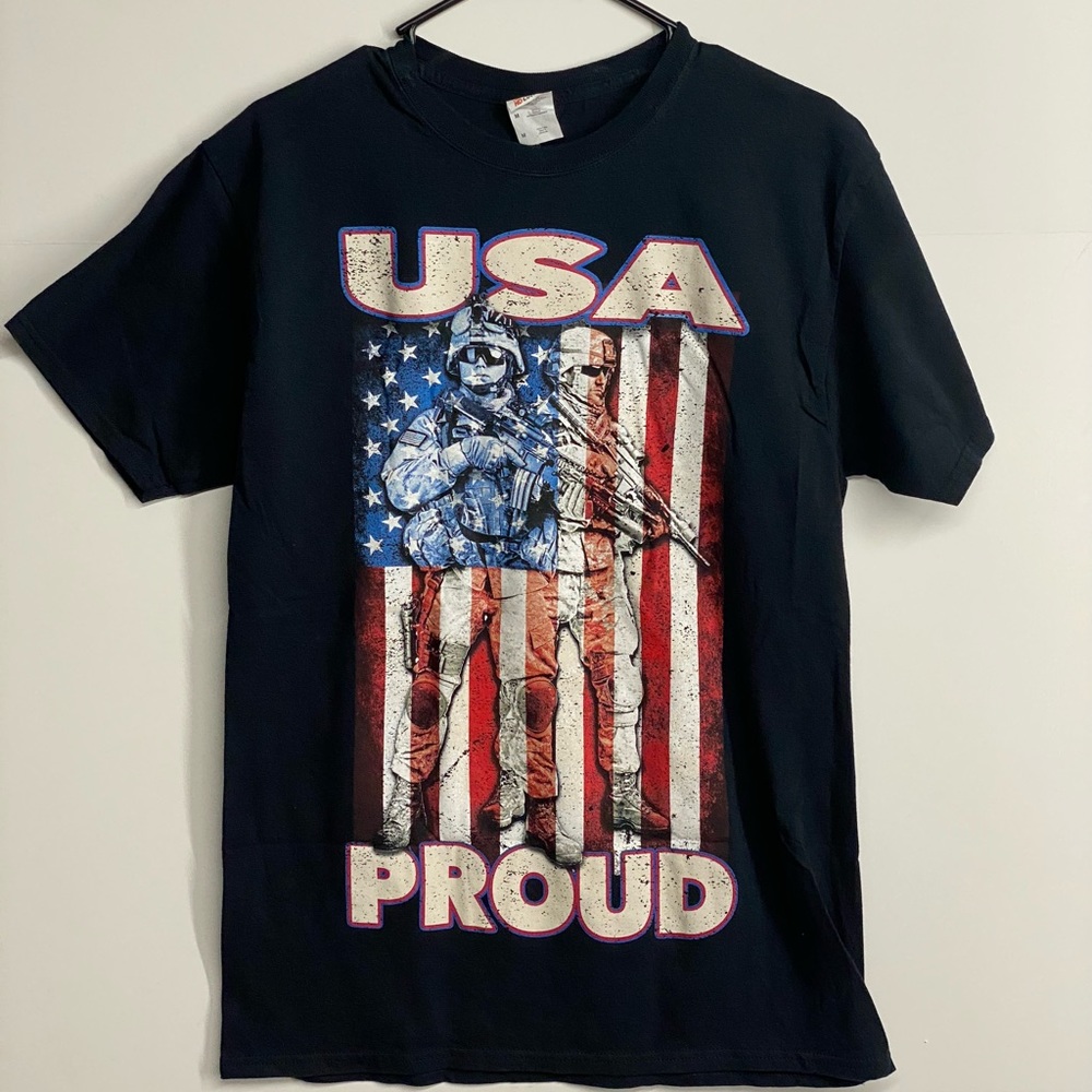 Mens graphic tee American flag Sz M
